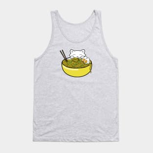 Cute cat eating ramen noodles Tank Top